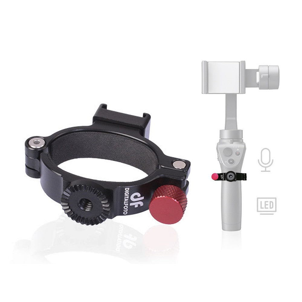 DF DIGITALFOTO OSMO2ANT Extension Ring Adapter Clip Clamp with Hot Shoe for Mic LED Video Light Mount for DJI OSMO Mobile 2 - Hot Shoe