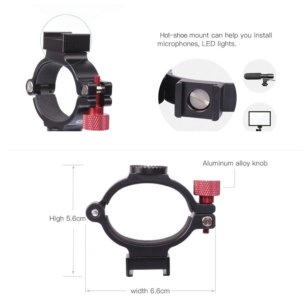 DF DIGITALFOTO OSMO2ANT Extension Ring Adapter Clip Clamp with Hot Shoe for Mic LED Video Light Mount for DJI OSMO Mobile 2 - Hot Shoe
