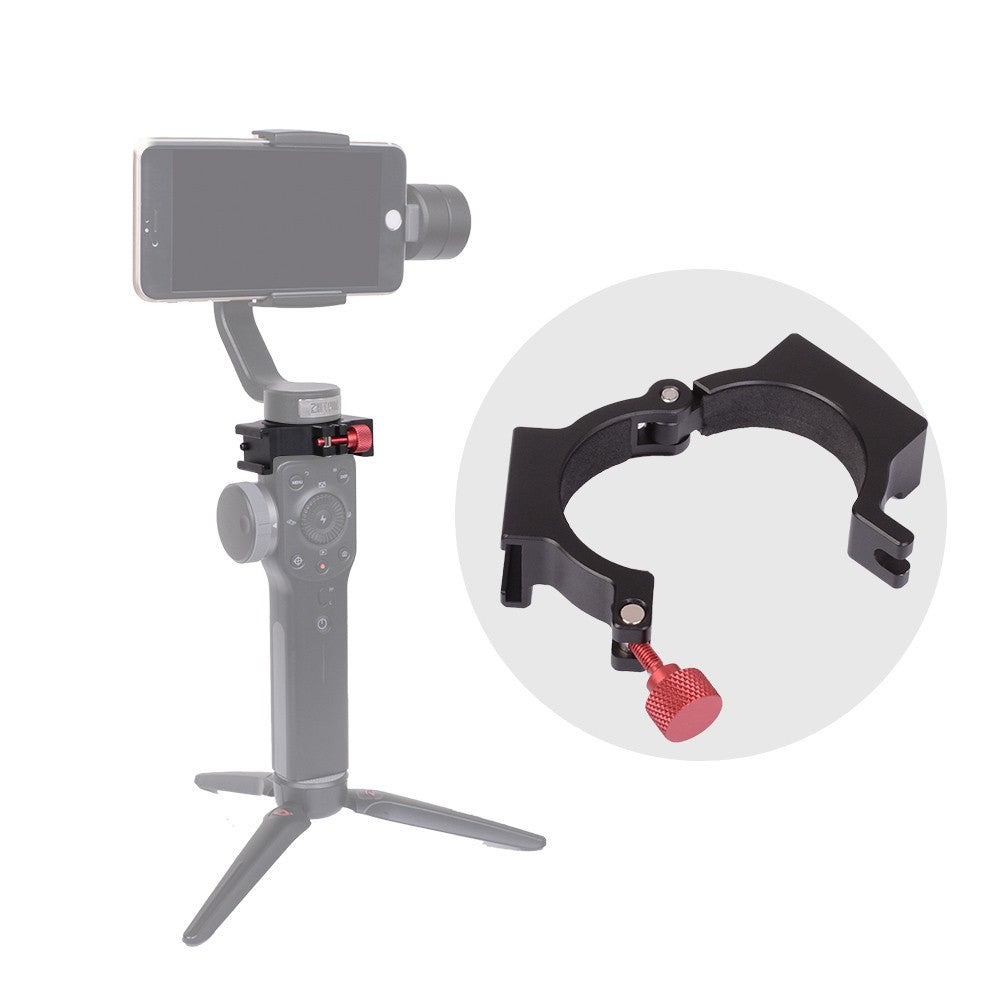 DF DIGITALFOTO ANT Extension Ring Adapter Clip Clamp with Hot Shoe + 1/4 Inch Screw Hole for Mic LED Video Light Mount for Zhiyun Smooth 4 Gimbal Stabilizers Accessory - Hot Shoe + 1/4 Inch Screw Hole