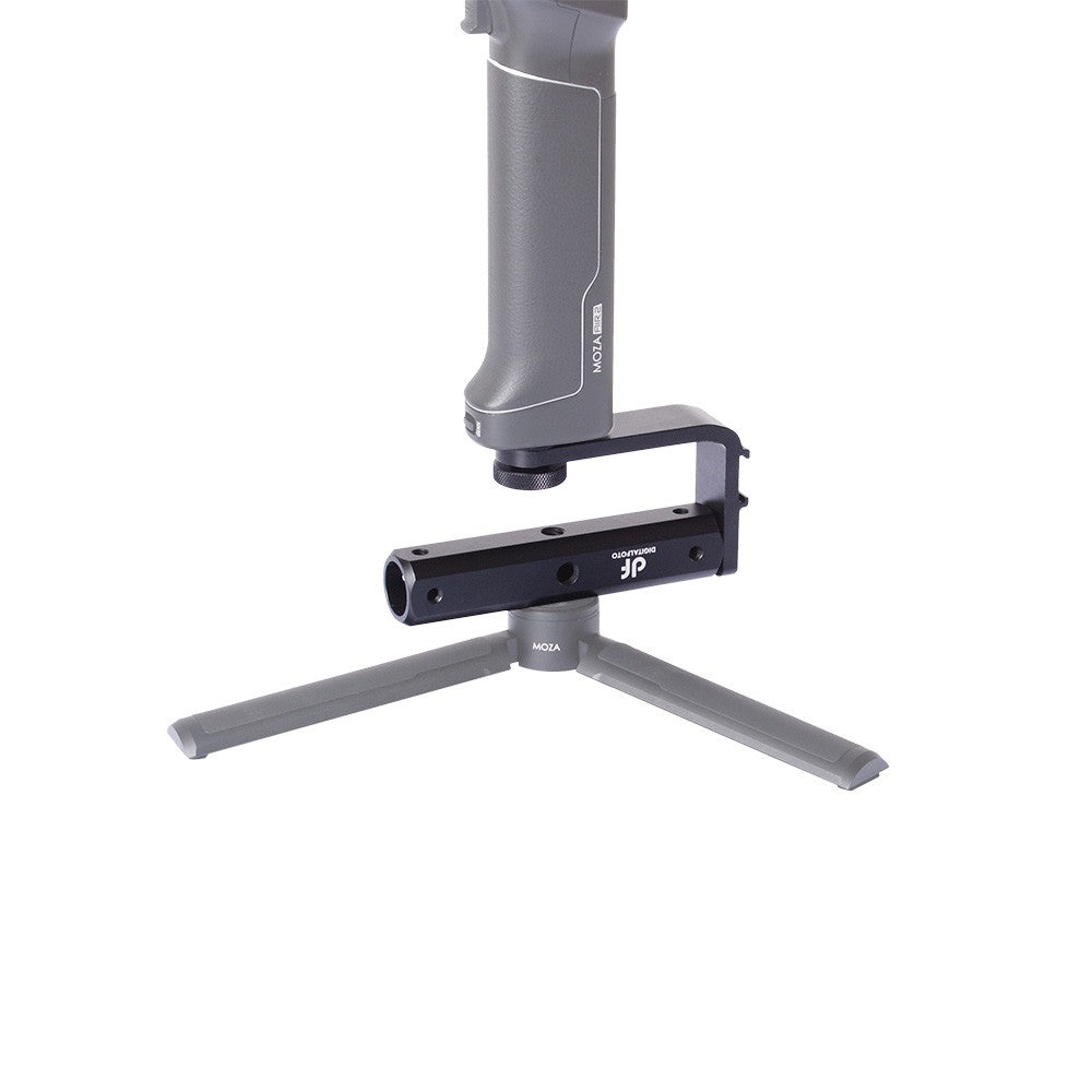 DF DIGITALFOTO VISIONBH Universal Reversed Bottom Single Hand Gimbal Extended Bracket with Hot-Shoe Mount + 1/4 + 3/8 Inch Screw Mount for Monitor Microphone LED Light Mounting for DJI Ronin S Zhiyun Crane 2 Moza Air 2 FeiyuTech - Black