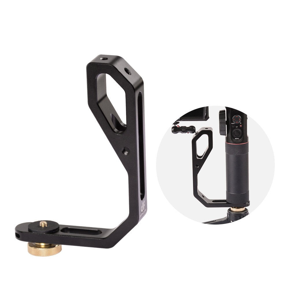DF DIGITALFOTO M-0667 L-Shape Gimbal Stabilizer Bracket Holder with 3 Hot Shoe 1/4inch Screw Mount for Connecting Monitors Microphones LED Video Light for DJI Ronin-S Zhiyun Crane Series