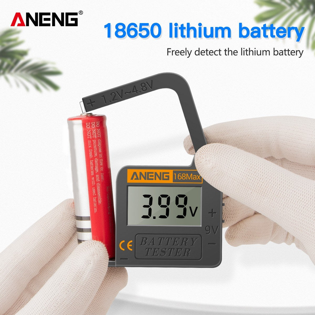 Aneng Battery Tester 168MAX Digital Display Tester Battery Voltage Checker Battery Capacity Testing Tool Universal Tester for Checking AAA AA Button Battery