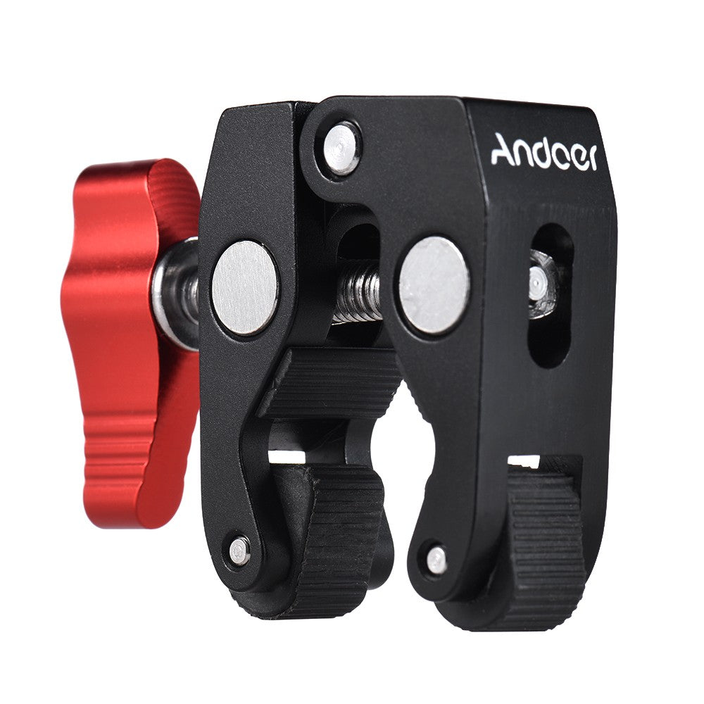 Andoer Crab Pliers Clip Super Clamp with 1/4" and 3/8" Screw Hole for DSLR Rig LCD Monitor