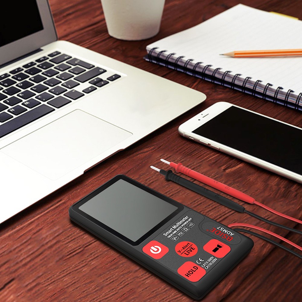 BSIDE ADMS7 Smart Multimeter True RMS Digital Multimeter Measuring AC/DC Voltage Resistance Frequency with LCD Display