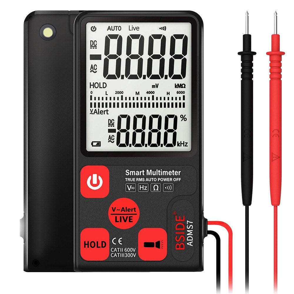 BSIDE ADMS7 Smart Multimeter True RMS Digital Multimeter Measuring AC/DC Voltage Resistance Frequency with LCD Display