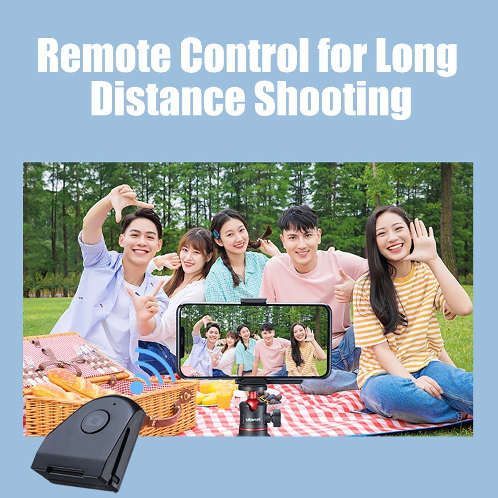 Uniqkart 3 in 1 Phone Selfie Booster Handle Grip Anti-shake Remote Control with PU Grip for Mobile Photography - Black