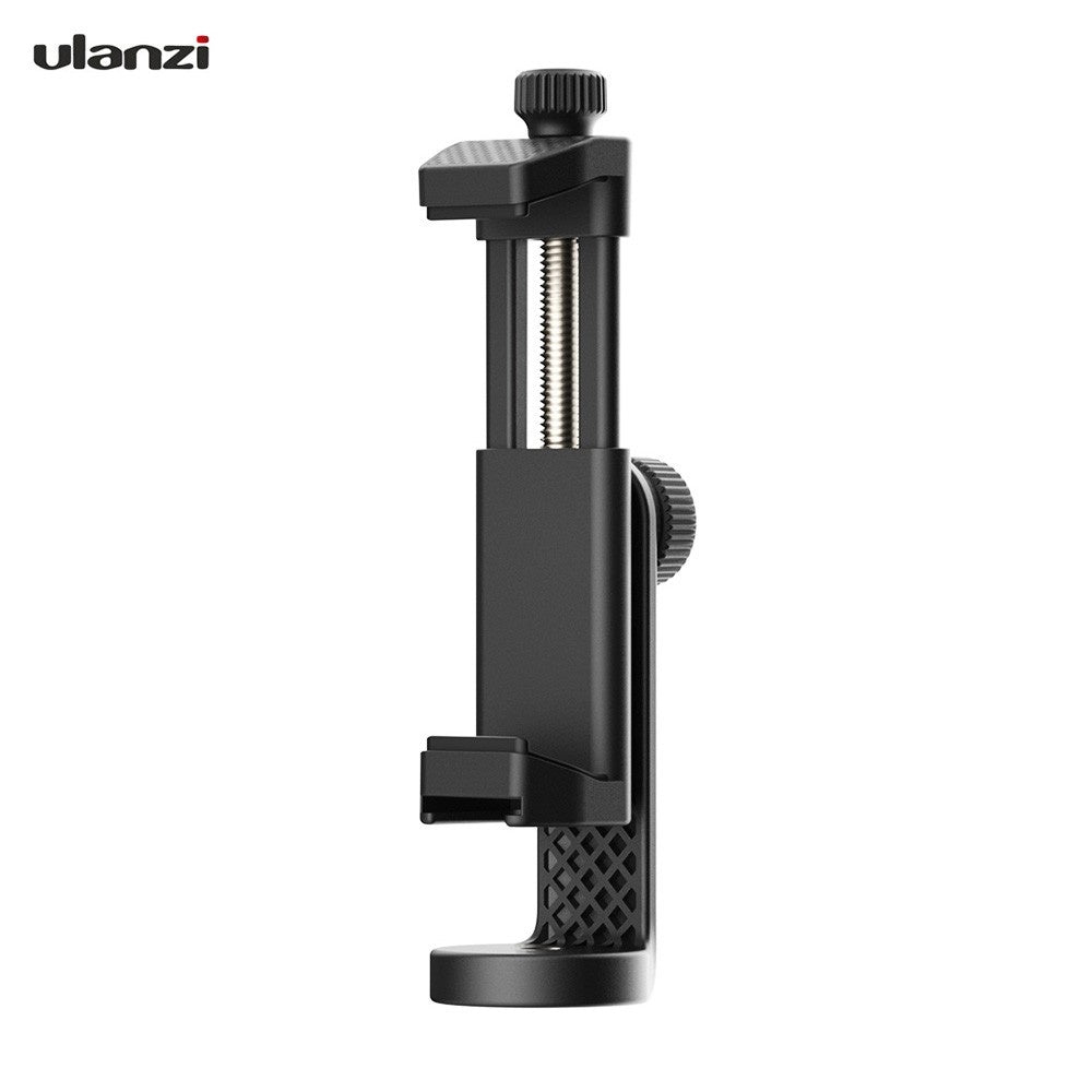 Uniqkart ST-17 360 Degree Rotatable Horizontal Vertical Shooting Durable Phone Clamp Holder with Cold Shoe Universal 1/4 Mounting