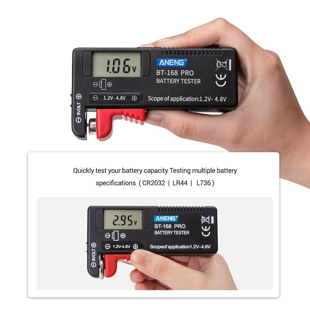 Aneng BT-168 PRO Battery Tester Digital-display Battery Checker Battery Capacity Diagnostic Tool for Checking D C AAA AA Button Battery