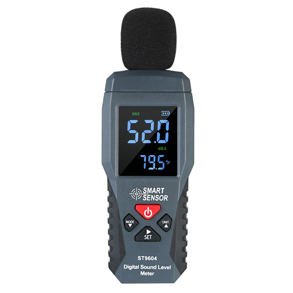 SMART SENSOR ST9604 Mini LCD Digital Audio Decibel Meter Sound Level Meter Noise Level Meter Sound Monitor 30-130dBA - Black