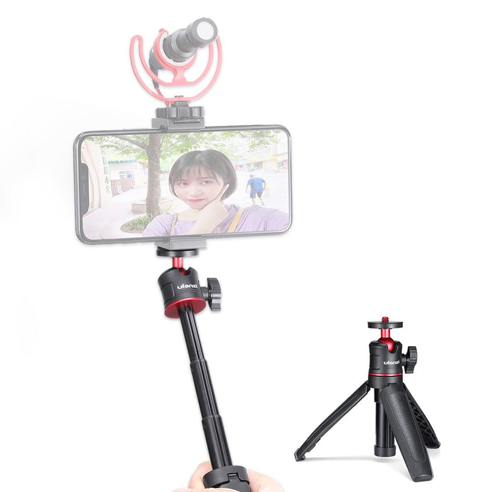 Uniqkart MT-08 Mini Extendable Desktop Tripod Handheld Photography Bracket Stand with Flexible Ballhead Screw Mount - Black
