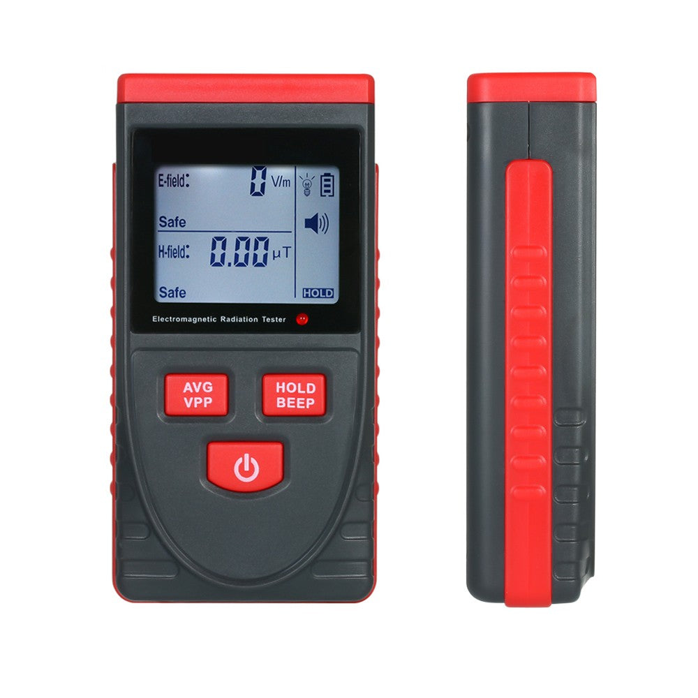 KKmoon Electromagnetic Radiation Tester Digital LCD Radiation Detector Dosimeter Tester EMF Meter Counter - Black/Red