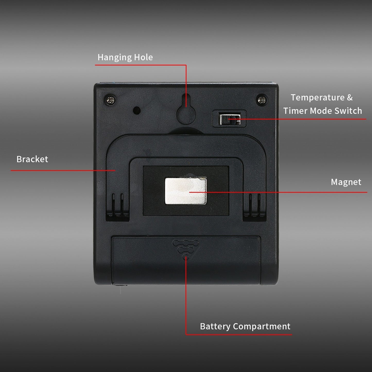 Kitchen BBQ Grill Food LCD Digital Thermometer 0~250°C with Alarm Timer Function (without Certification)