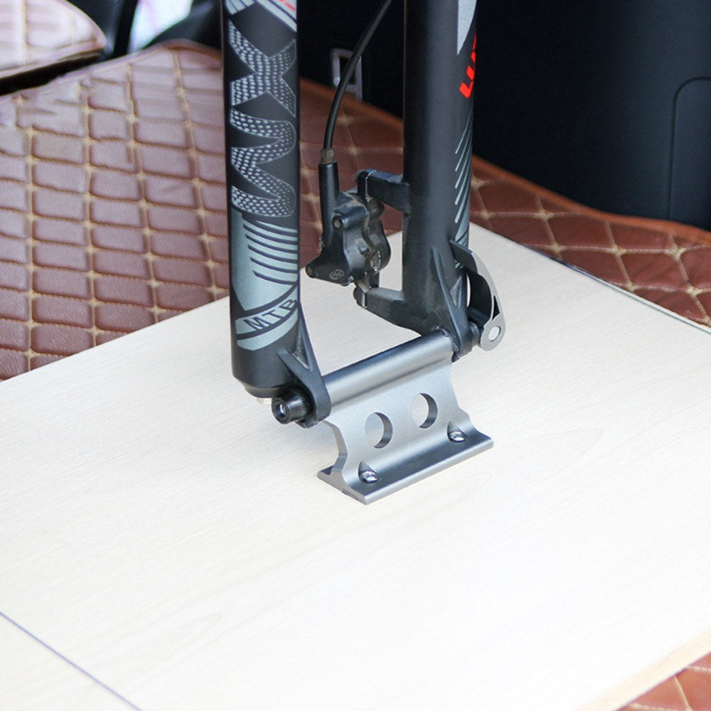 Bike Block Fork Mount Quick Release Bicycle Carrier Bicycle Front Fork Fixed Clip - Silver