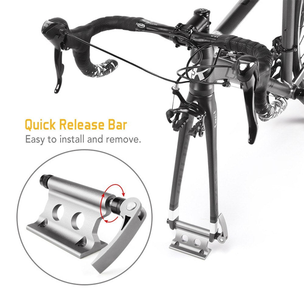 Bike Block Fork Mount Quick Release Bicycle Carrier Bicycle Front Fork Fixed Clip - Silver