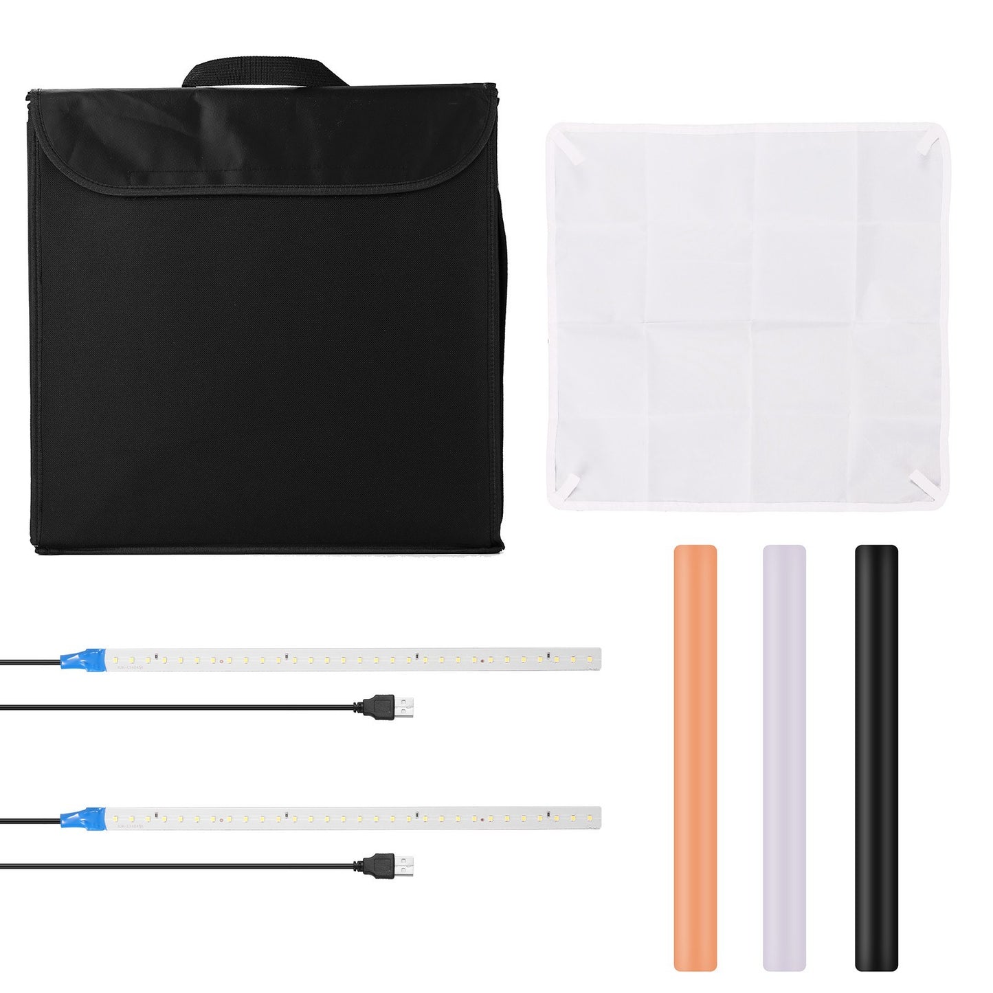 Folding Structure Design 0.4m LED Light Soft Box Set Portable Photo Lighting Modifier Photography Accessory Softbox with Backdrops