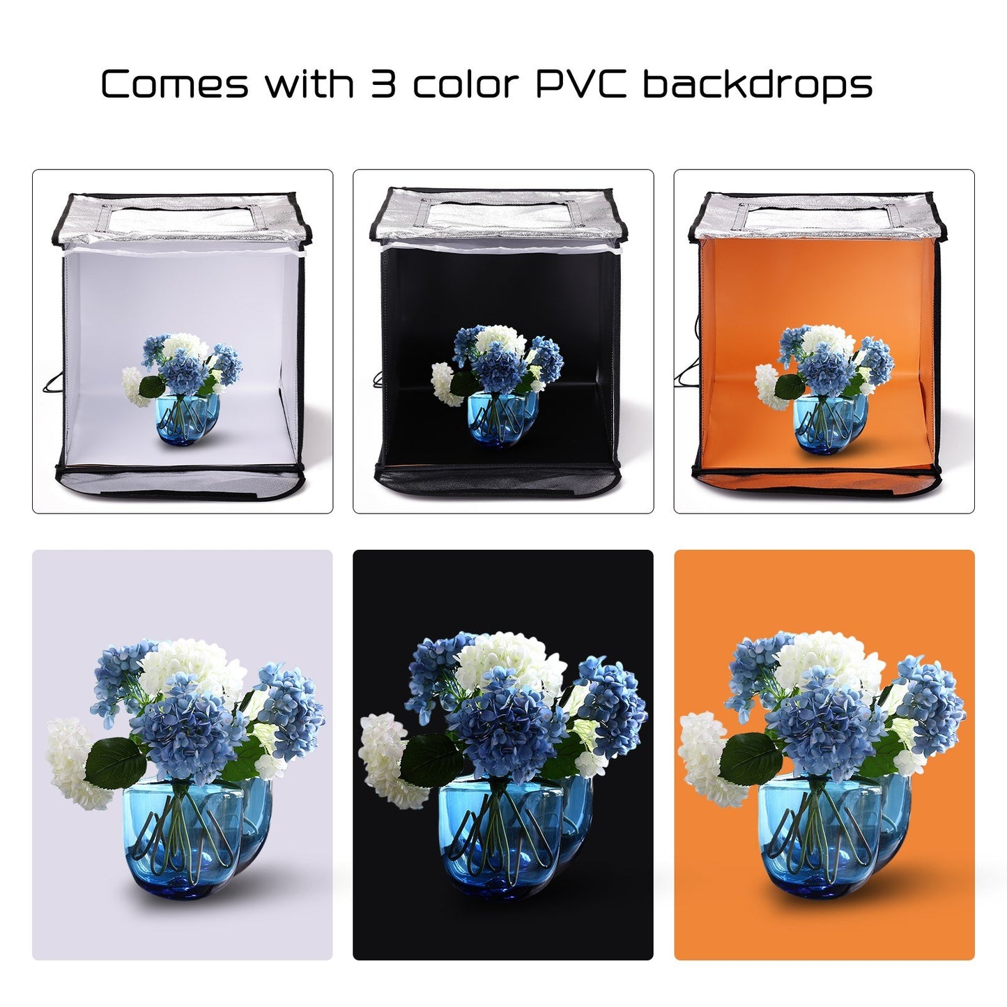 Folding Structure Design 0.4m LED Light Soft Box Set Portable Photo Lighting Modifier Photography Accessory Softbox with Backdrops