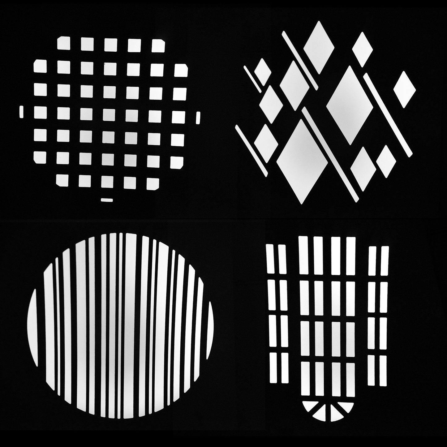 Uniqkart 8pcs/set Graphics Cards Metal Plates with Hollow Patterns for Optical Snoot Conical Focalize Condenser Art Special Effects Shaped Beam Light Photography Light Accessories - Modern Style