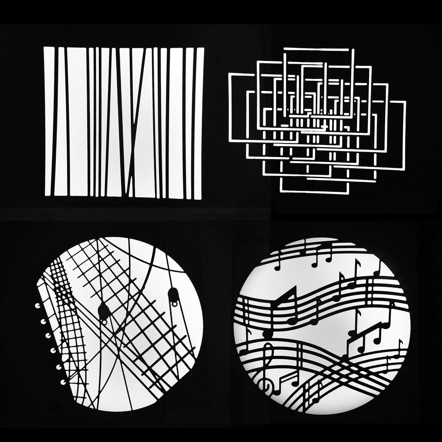 Uniqkart 8pcs/set Graphics Cards Metal Plates with Hollow Patterns for Optical Snoot Conical Focalize Condenser Art Special Effects Shaped Beam Light Photography Light Accessories - Modern Style