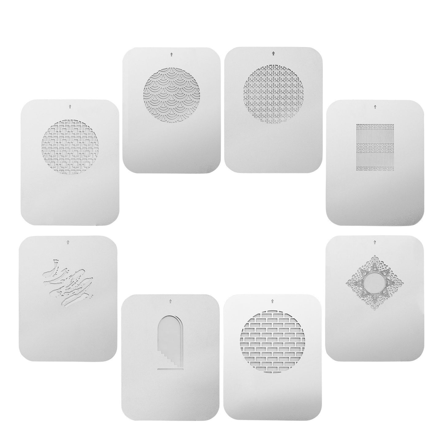 Uniqkart 8pcs/set Graphics Cards Metal Plates with Hollow Patterns for Optical Snoot Conical Focalize Condenser Art Special Effects Shaped Beam Light Photography Light Accessories - Chinese Style