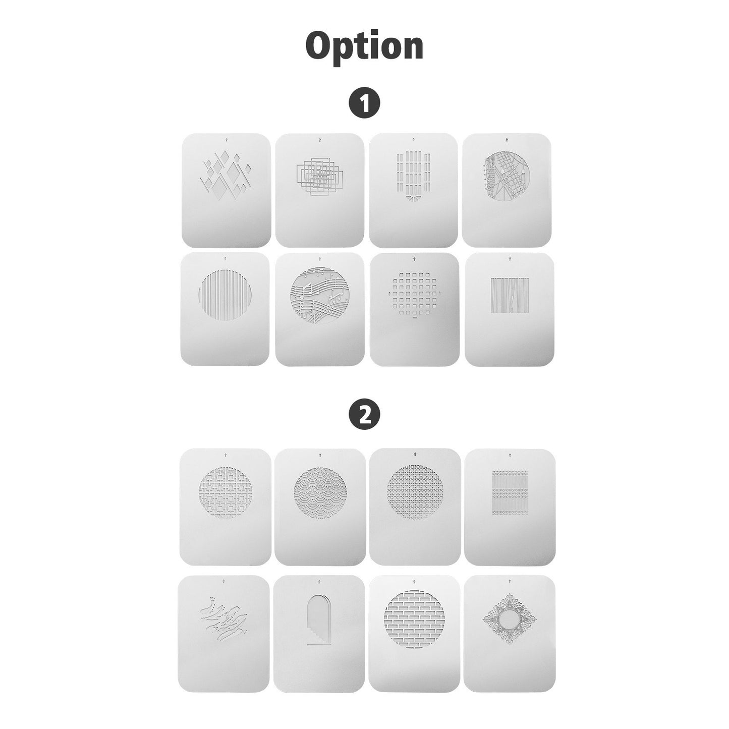 Uniqkart 8pcs/set Graphics Cards Metal Plates with Hollow Patterns for Optical Snoot Conical Focalize Condenser Art Special Effects Shaped Beam Light Photography Light Accessories - Chinese Style