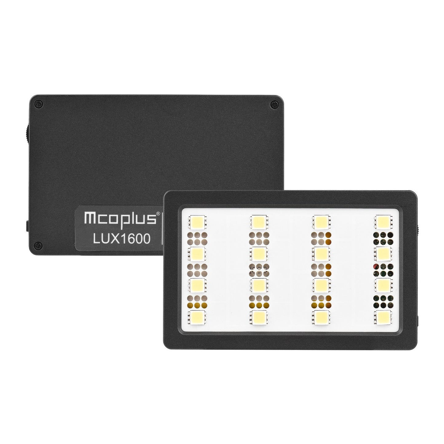 MCOPLUS Mini Video LED Light Panel On-camera Light 5.5W 5500K CRI95+ 16 Beads Dimmable with Diffuser Panel 1/4 Cold Shoe Adapter Rechargeable 2200mAh Battery