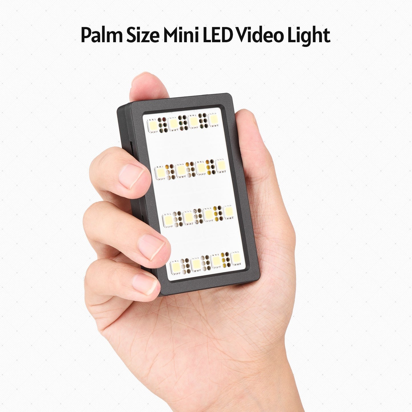 MCOPLUS Mini Video LED Light Panel On-camera Light 5.5W 5500K CRI95+ 16 Beads Dimmable with Diffuser Panel 1/4 Cold Shoe Adapter Rechargeable 2200mAh Battery