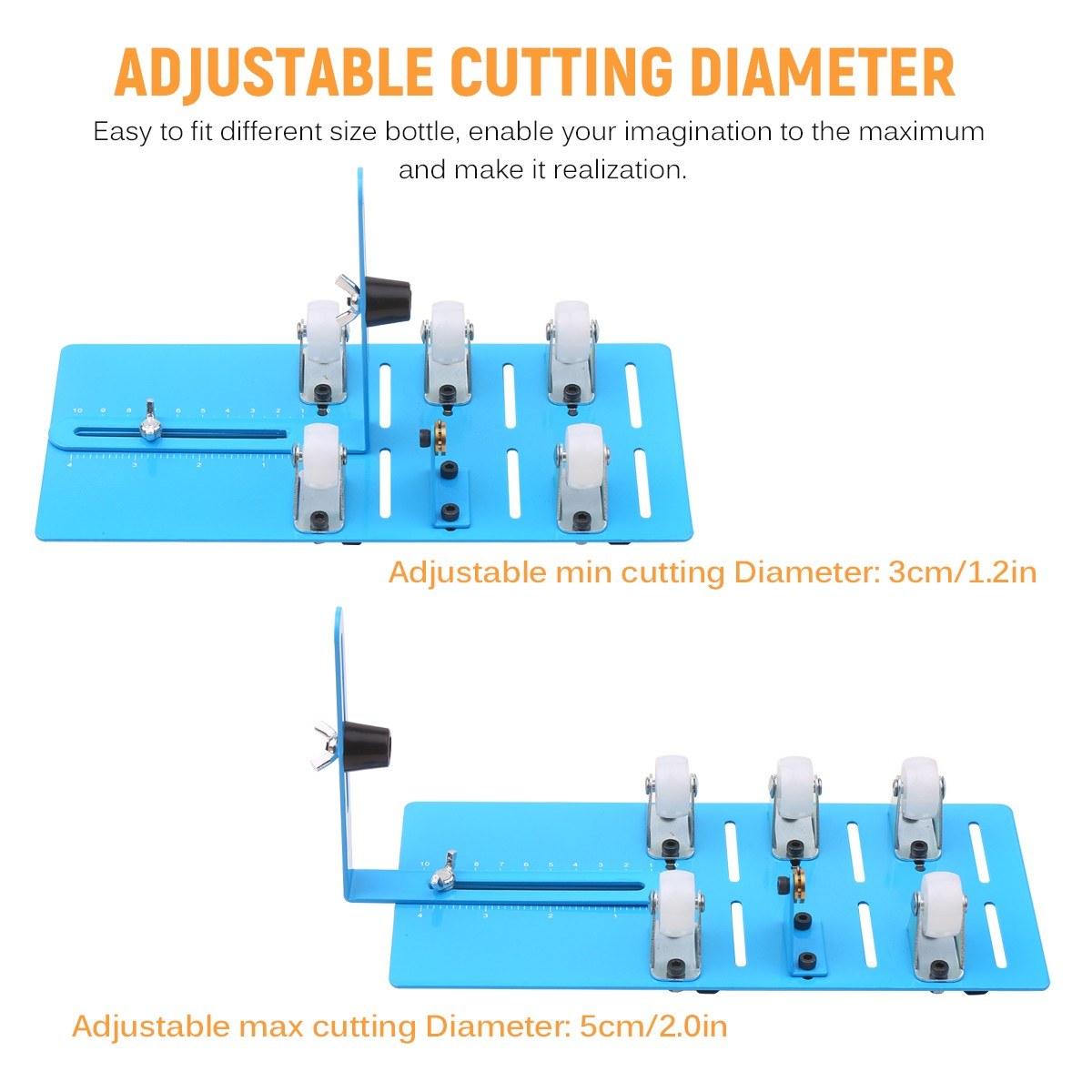 Upgrade Glass Round Bottles Cutter Bottle Cutting DIY Machine Alcohol with Scale - Type B