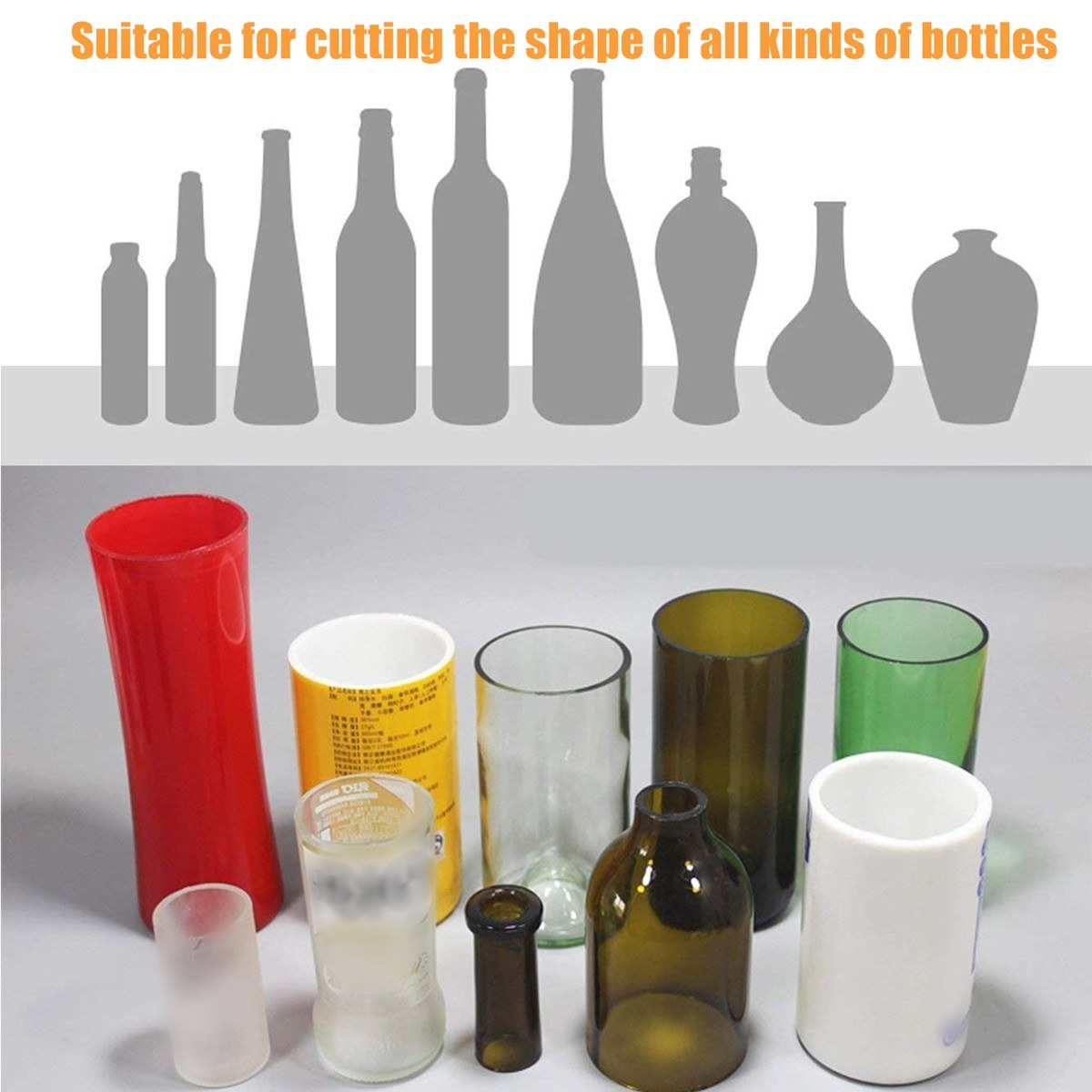 Upgrade Glass Round Bottles Cutter Bottle Cutting DIY Machine Alcohol with Scale - Type B