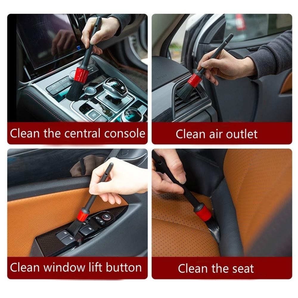 9Pcs Car Cleaner Brush Set Including Premium Detail Brush, Wire Brush and Car Wash Mitt