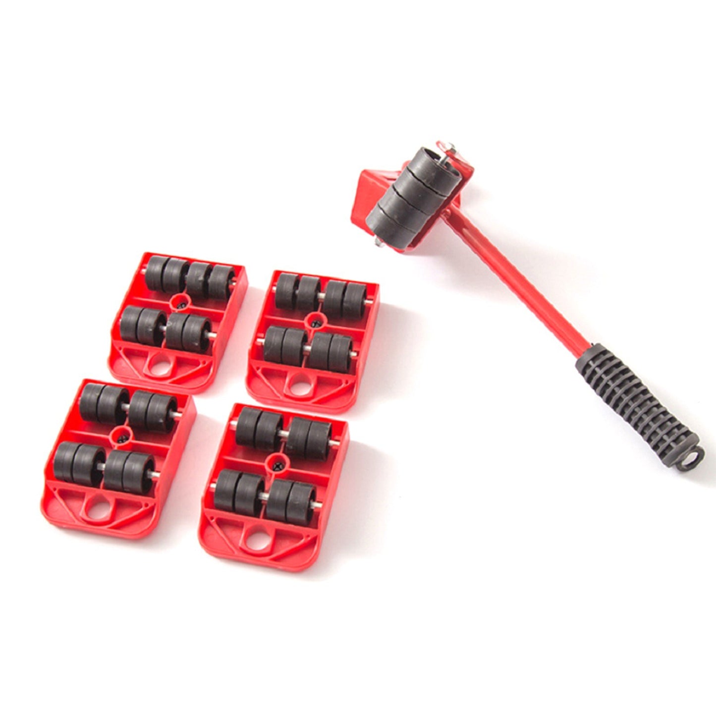 5PCS Heavy Furniture Moving Lifter Easy-move Tool with 4 Slide Glider Wheel - Red