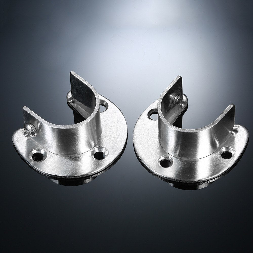 2pcs Anti-corrosion Closet Pole Sockets Set of 2pcs U-shape Rod Socket Stainless Steel Closet Rod Holder Support