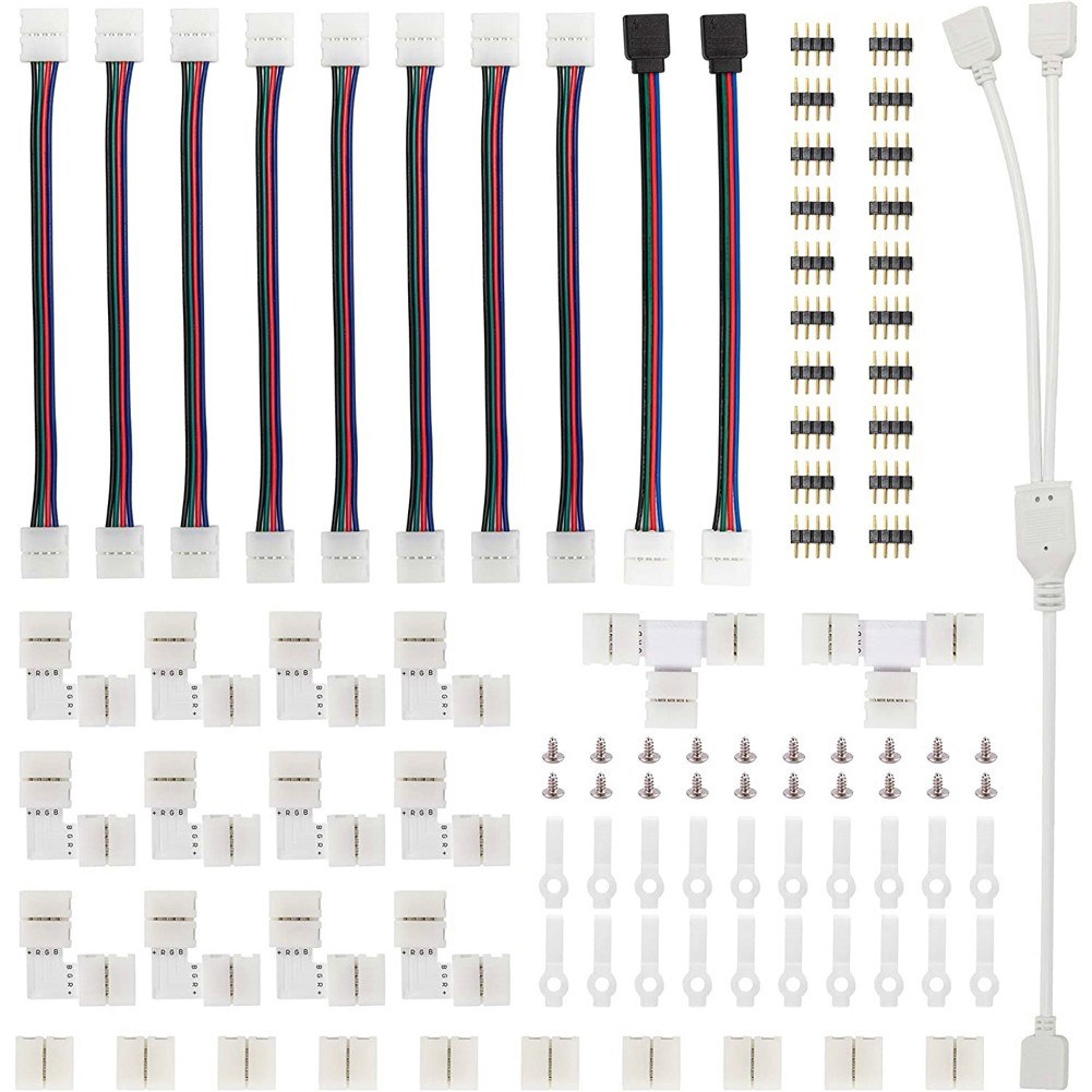 95pcs 5050 RGB LED Light Wire Strip Connection Connector Terminal-Splice Kit Accessory Tool