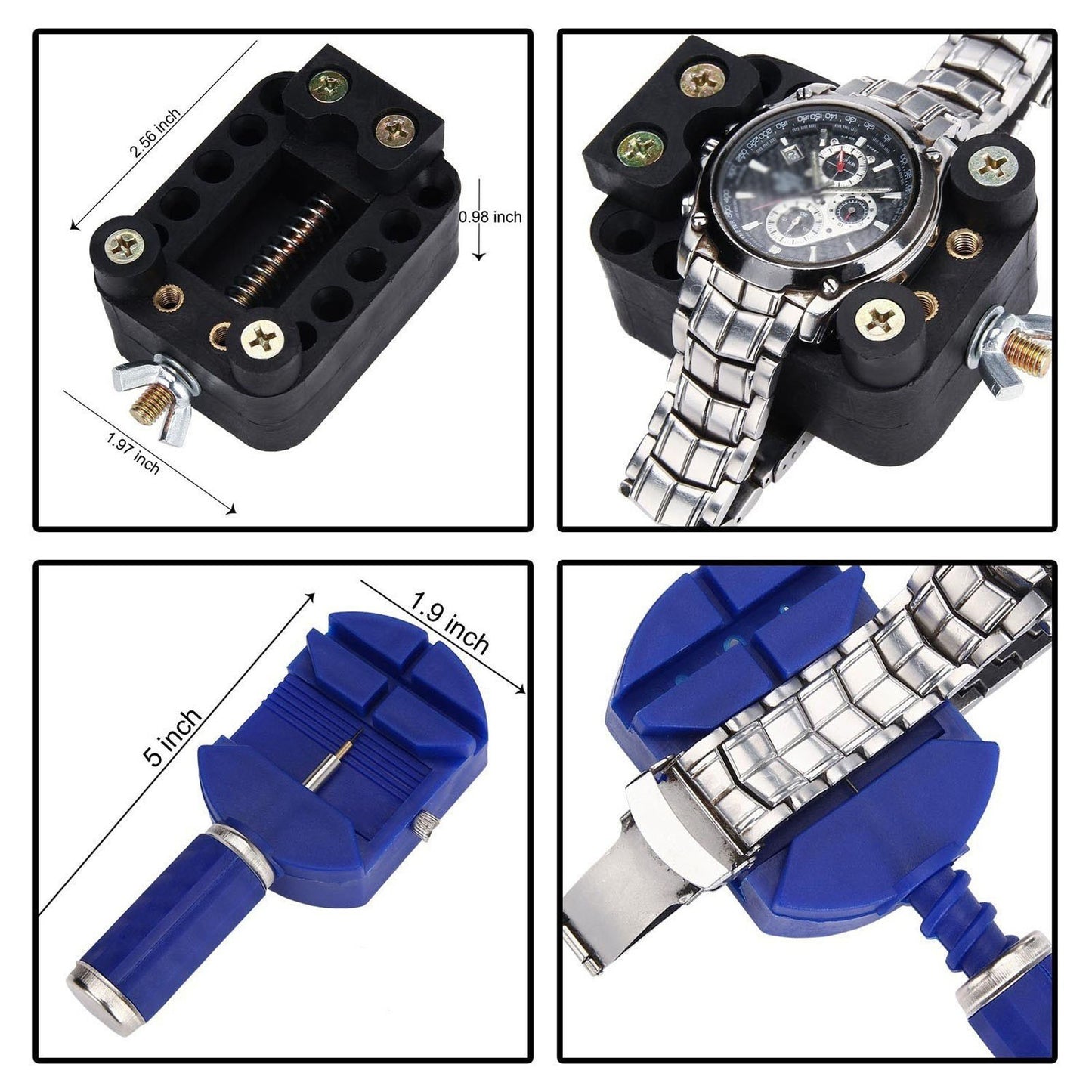 162 Sets Watch Repairings Tools Household Repairings Tools Removing Watch Back Cover Tools Replacing Watch Battery Tools Watchmaker Tools Kit