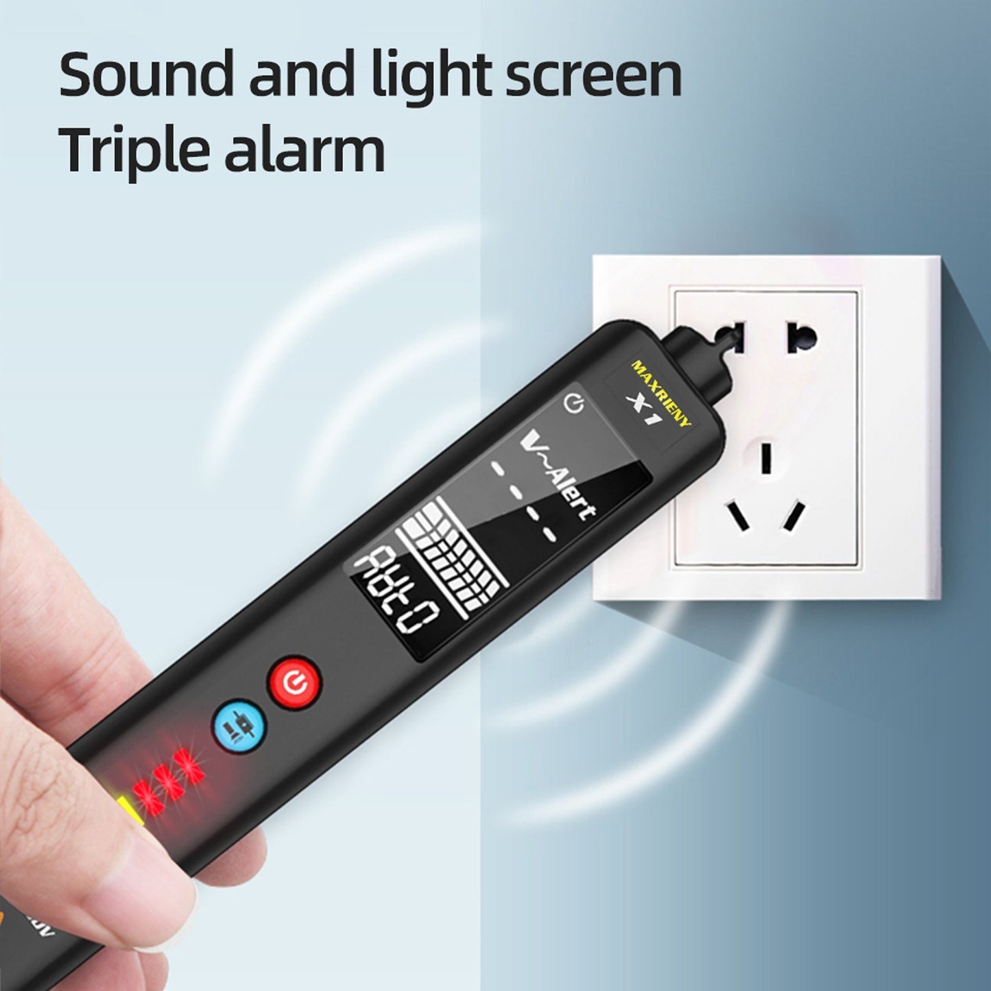 MAXRIENY LCD Display Screen Voltage Detector Multimeter Tester Non-contact Breakpoint Locate Live Wire Indicate Tools