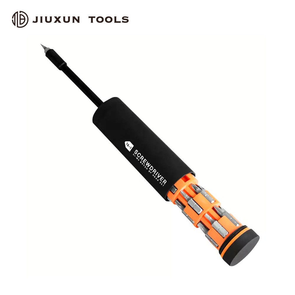 JIUXUN Screwdriver Set 18 in 1 Precision Screwdriver Bit Set with Nut Driver/Wheel Storage Design Repair Tool