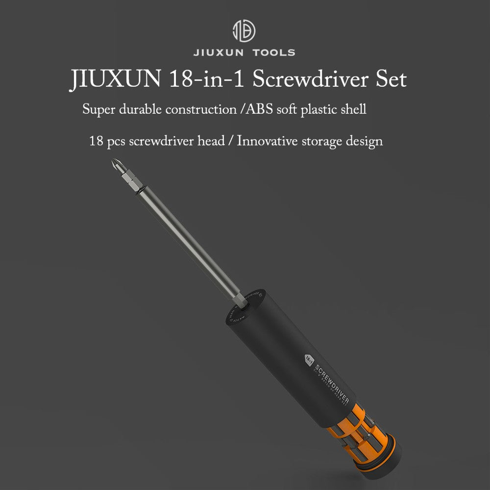 JIUXUN Screwdriver Set 18 in 1 Precision Screwdriver Bit Set with Nut Driver/Wheel Storage Design Repair Tool