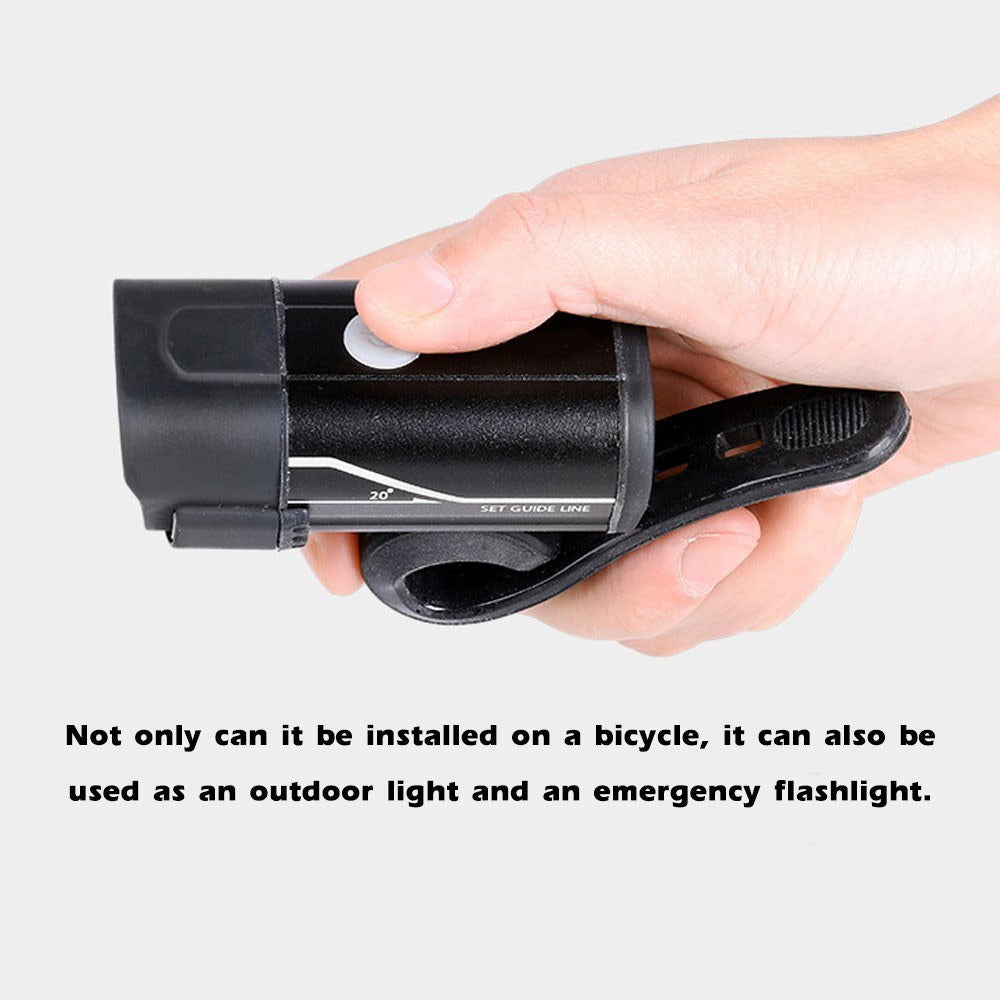 5 Modes Bicycle Headlight USB Rechargeable Aluminum Alloy Warning Light Waterproof Bike Front Light