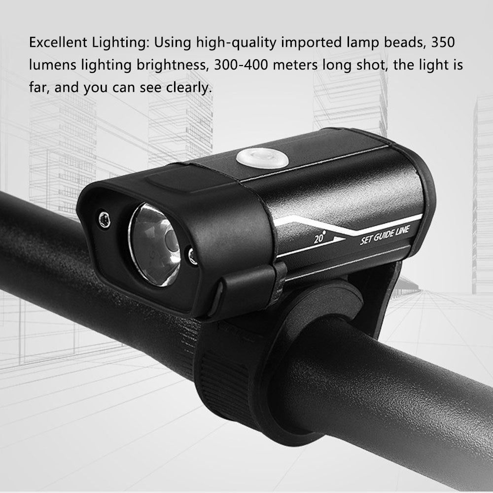 5 Modes Bicycle Headlight USB Rechargeable Aluminum Alloy Warning Light Waterproof Bike Front Light