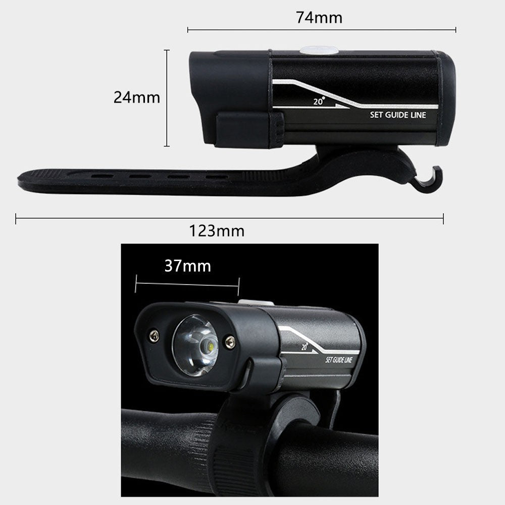 5 Modes Bicycle Headlight USB Rechargeable Aluminum Alloy Warning Light Waterproof Bike Front Light