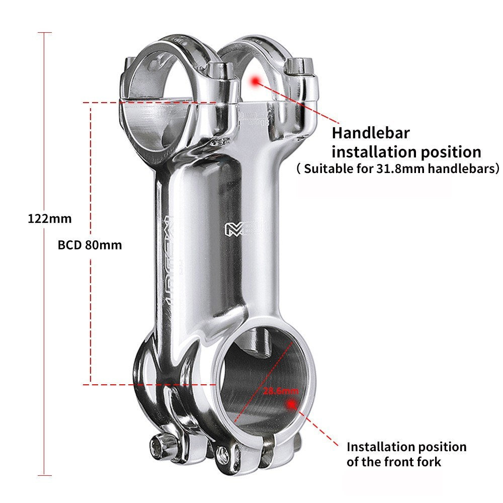 Mountain Road Cyclocross Bike 31.8mm 80mm Bicycle Stem Aluminum Alloy Short Handlebar Stem