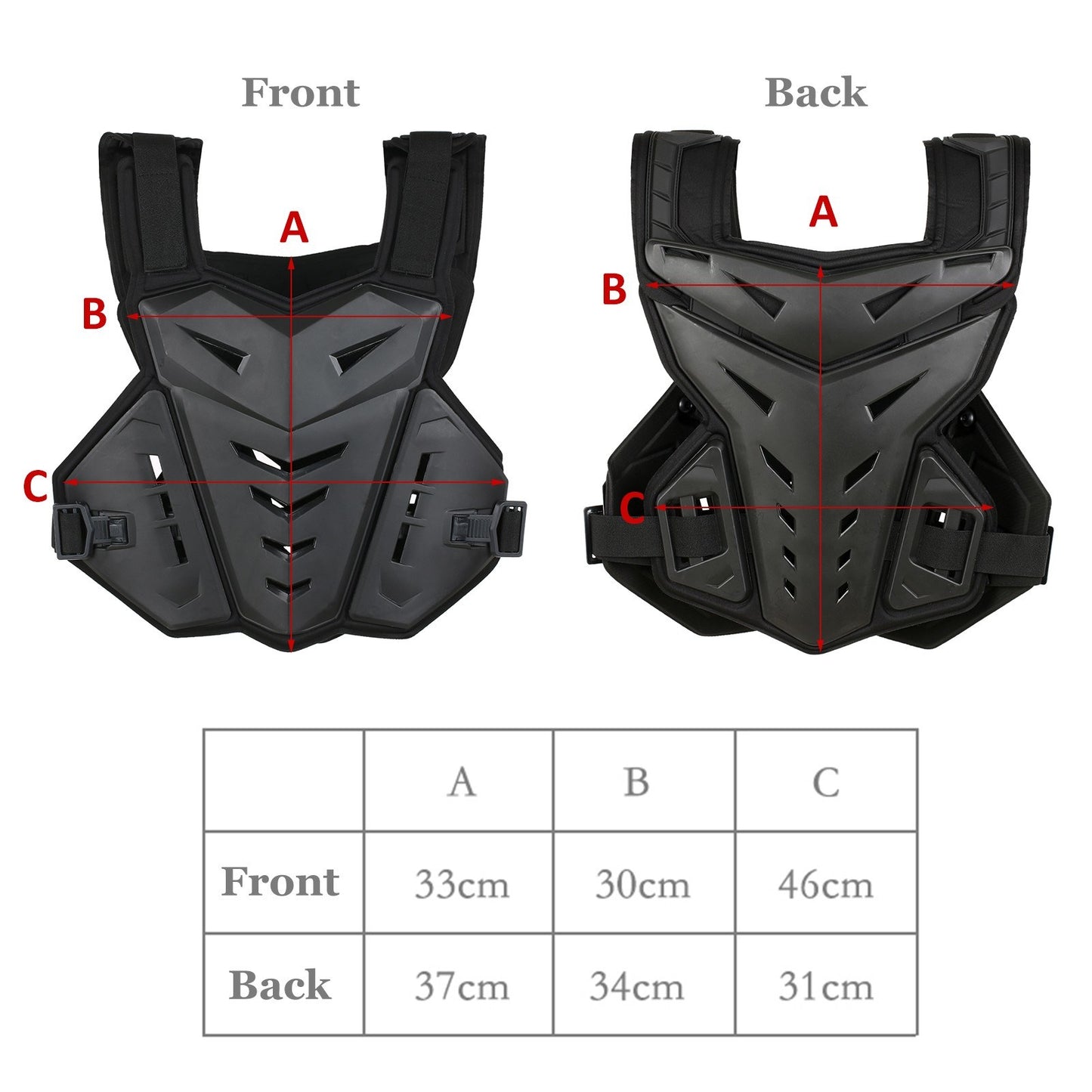 Motorcycle Riding Armor Vest Skating Motocross Bike Chest Spine Back Protective Vest - Black