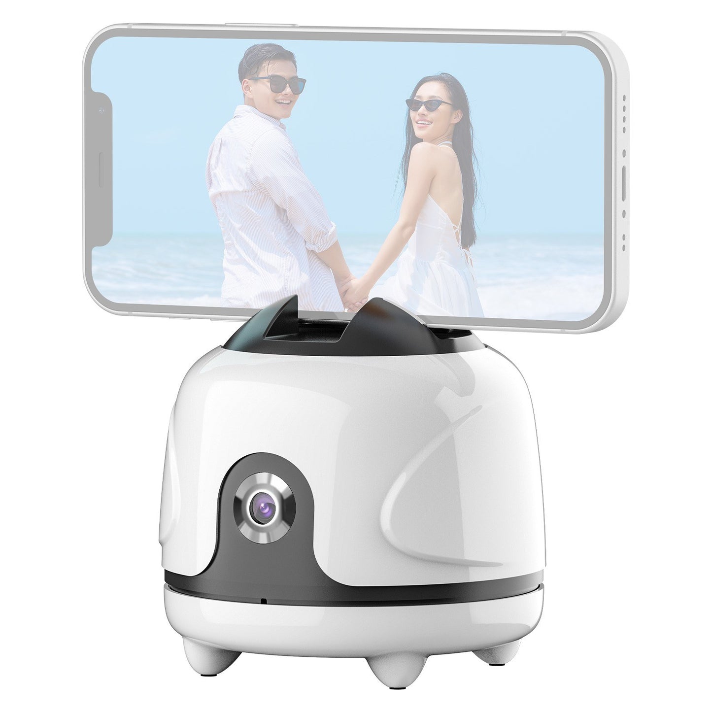 Uniqkart Smart Auto Tracking Mount Pan Phone Holder 360 Degrees Rotation Built-in Rechargeable Battery for Vlog Selfie Video Live Streaming