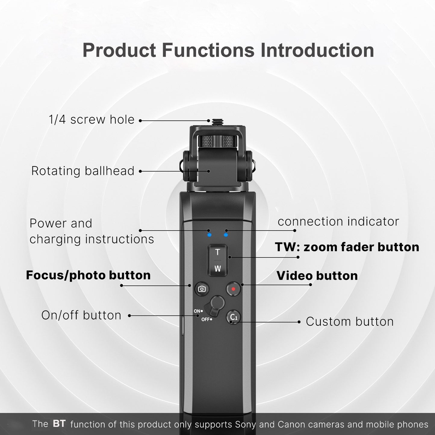 ULANZI MT-40 Portable Extendable Selfie Stick Tripod Handheld Photography Bracket Desktop Tripod Stand with Wireless Remote Shutter for Vlog Selfie Live Streaming Video