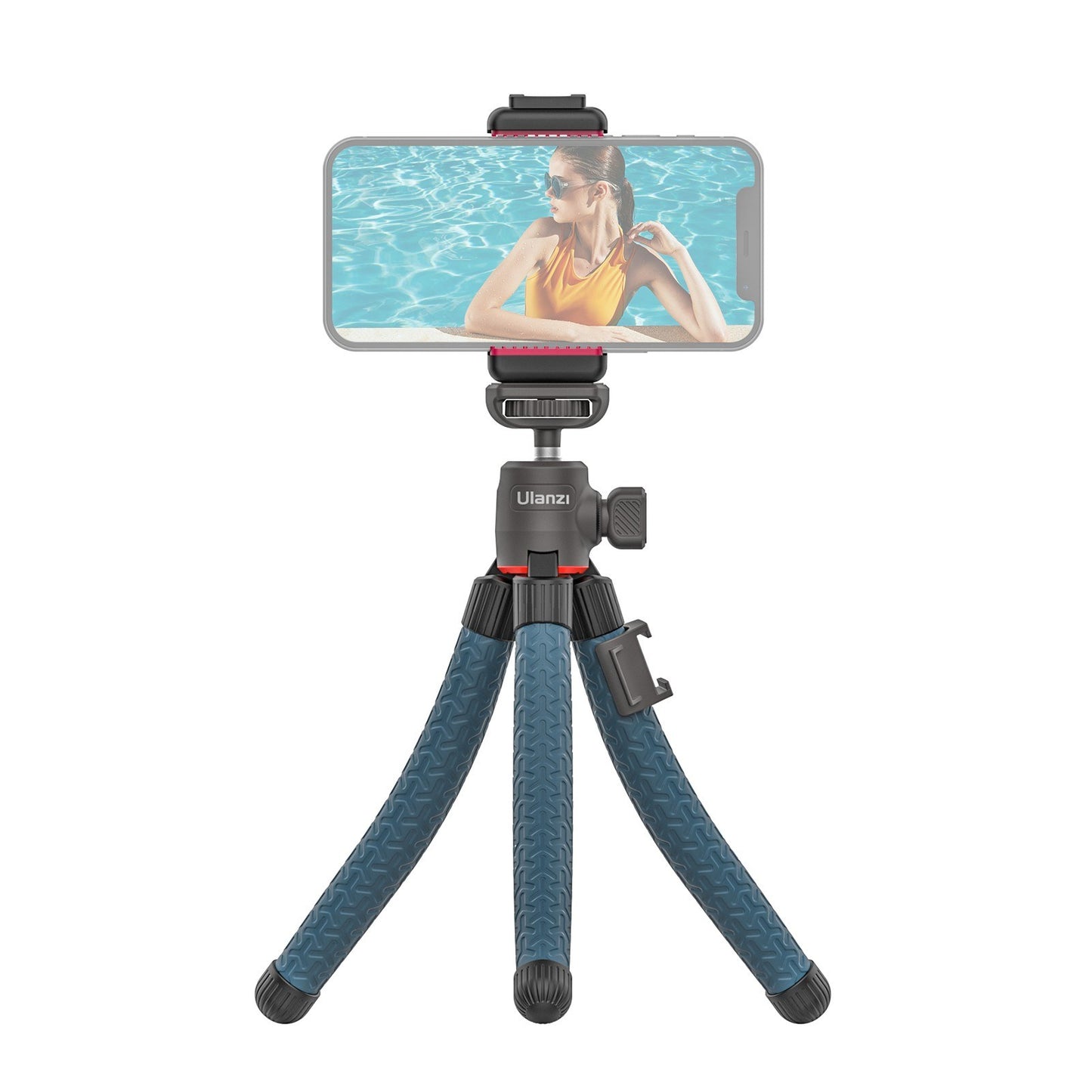 ULANZI MT-19 Phone Octopus Tripod Mount Flexible Adjustable 1.5KG Payload with 360 Degrees Swivel Ball Head Cold Shoe Support Horizontal Vertical Shooting - Dark Blue