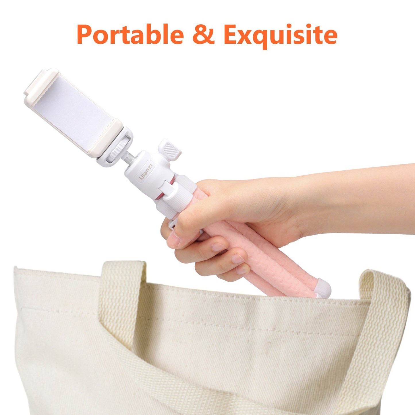 ULANZI Phone Octopus Tripod Mount Flexible Adjustable 1.5KG Payload with 360 Degrees Swivel Ball Head Cold Shoe Support Horizontal Vertical Shooting - Pink