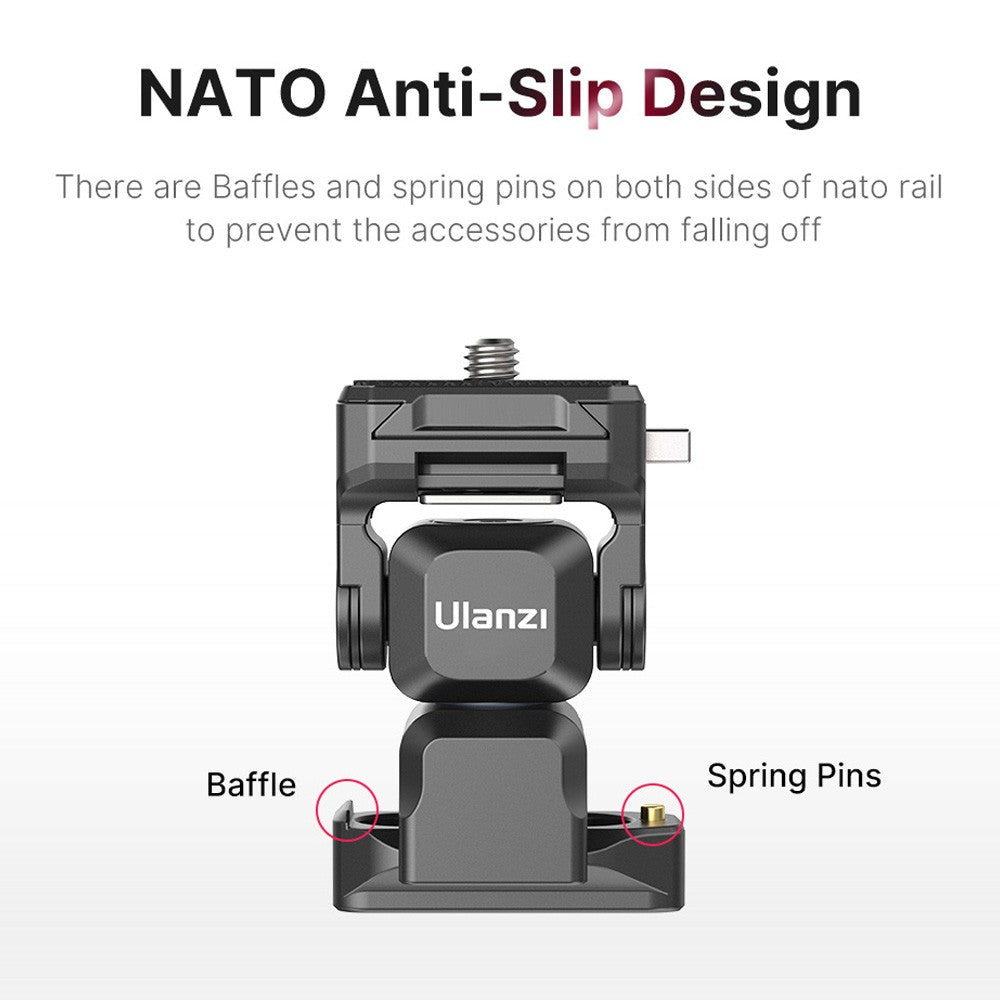 ULANZI R082 Mini Monitor Quick Release Mount Adapter Head 1.5KG Payload with Quick Release Plate One Key Unlock Rotatable Tilt for Monitor Camera Mounting
