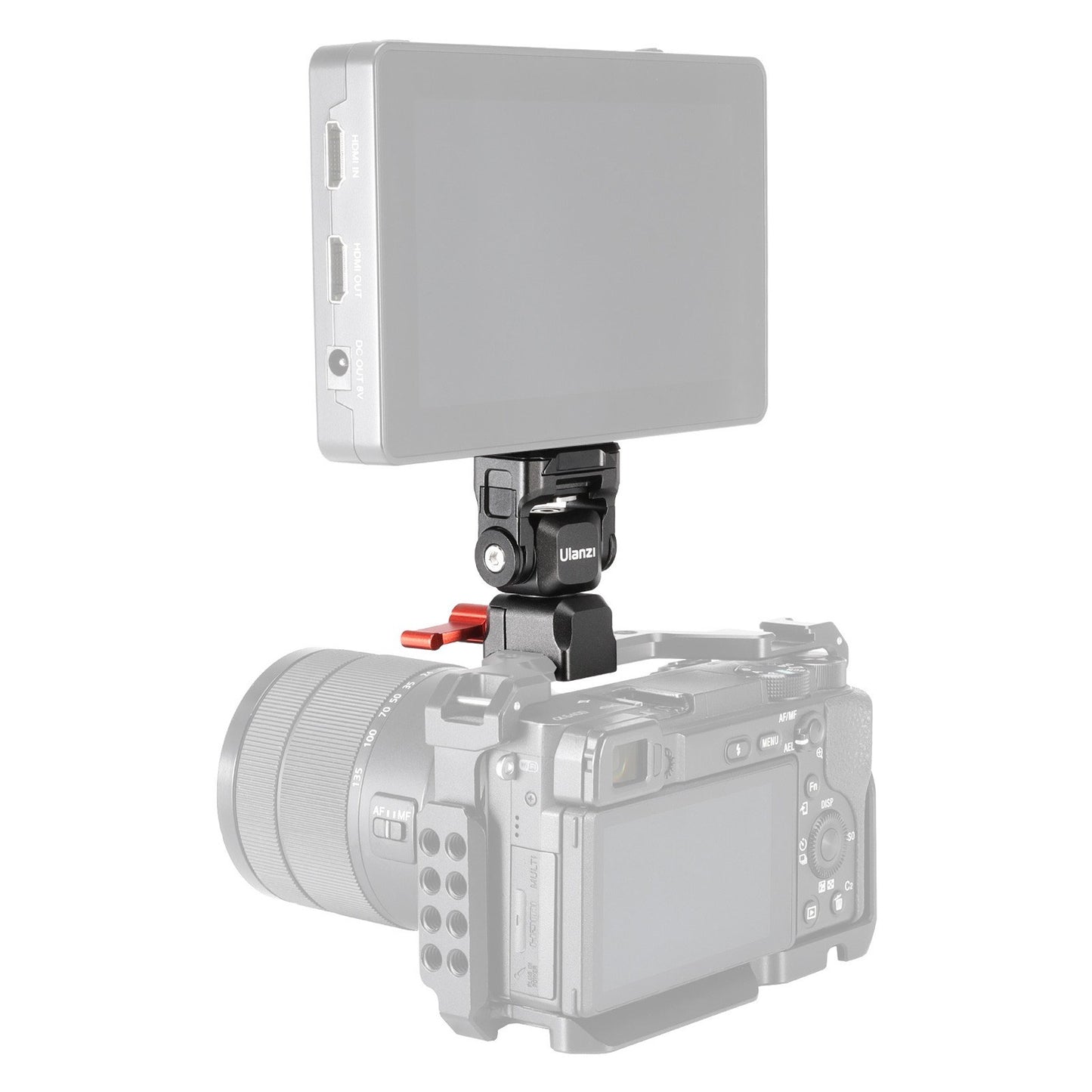 ULANZI R082 Mini Monitor Quick Release Mount Adapter Head 1.5KG Payload with Quick Release Plate One Key Unlock Rotatable Tilt for Monitor Camera Mounting