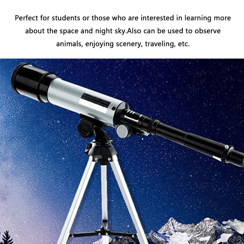 High Definition Refractive Astronomical Telescope Aluminum Alloy Tripod 50mm Aperture 360mm Focal Length 90X Max Magnification