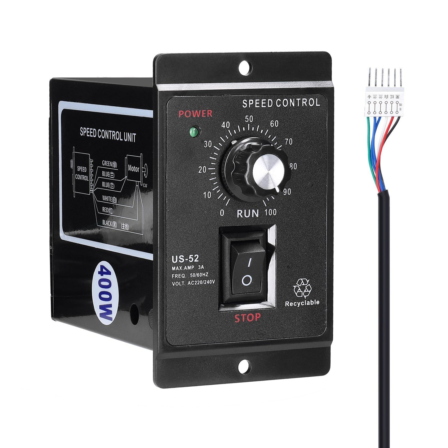 High Accuracy Anti-slip Rotation Knob Design Alternating Current Single-phase Asynchronous Motor Electronic Stepless Speed Regulation Speeds Controller