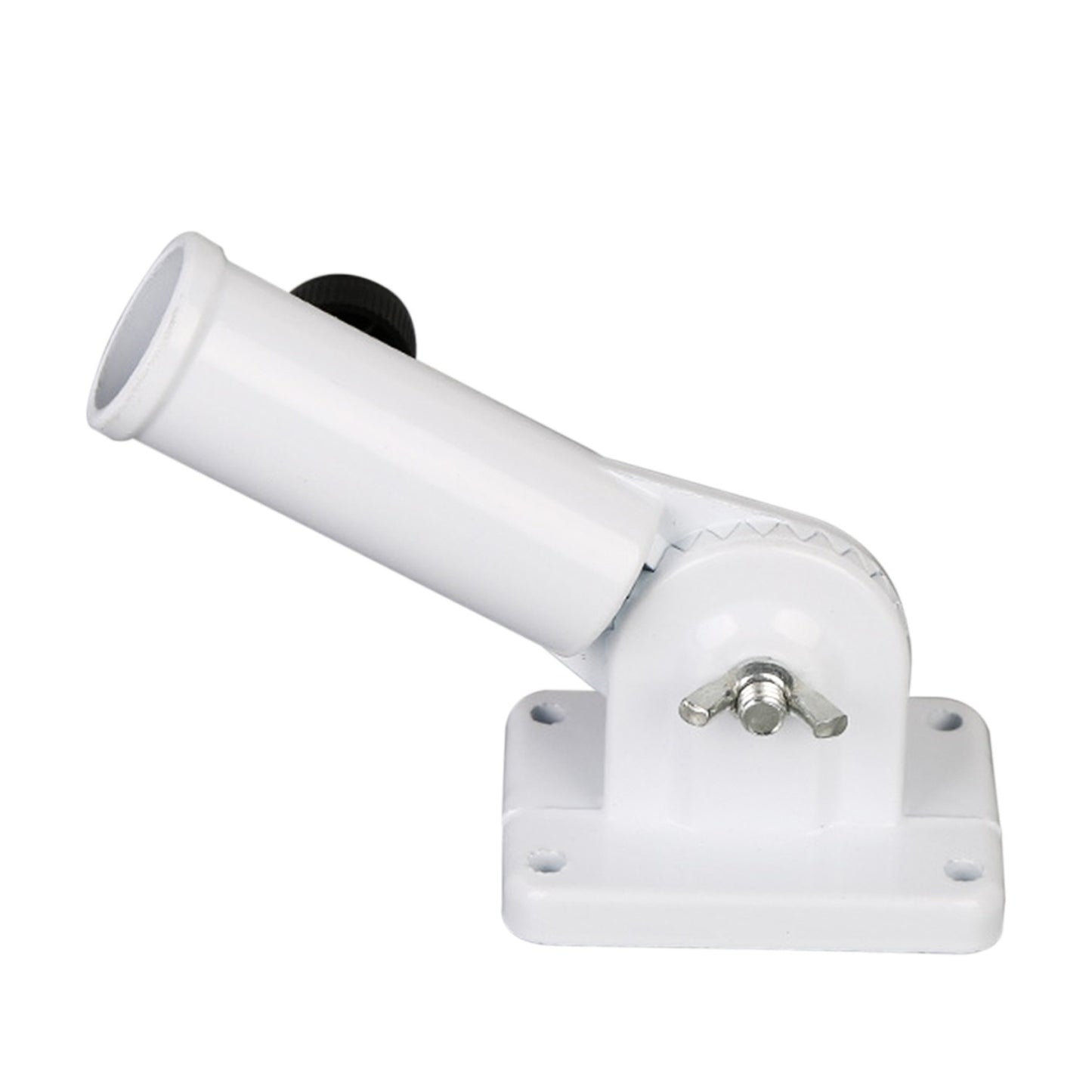 90-degree Adjustable Wall Flag Pole Base Mounting Bracket with Hardware Aluminum Flag Holder Bracket